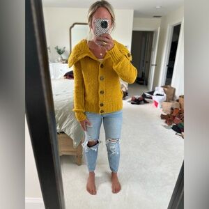 Stile Benetton Mohair Button Sweater